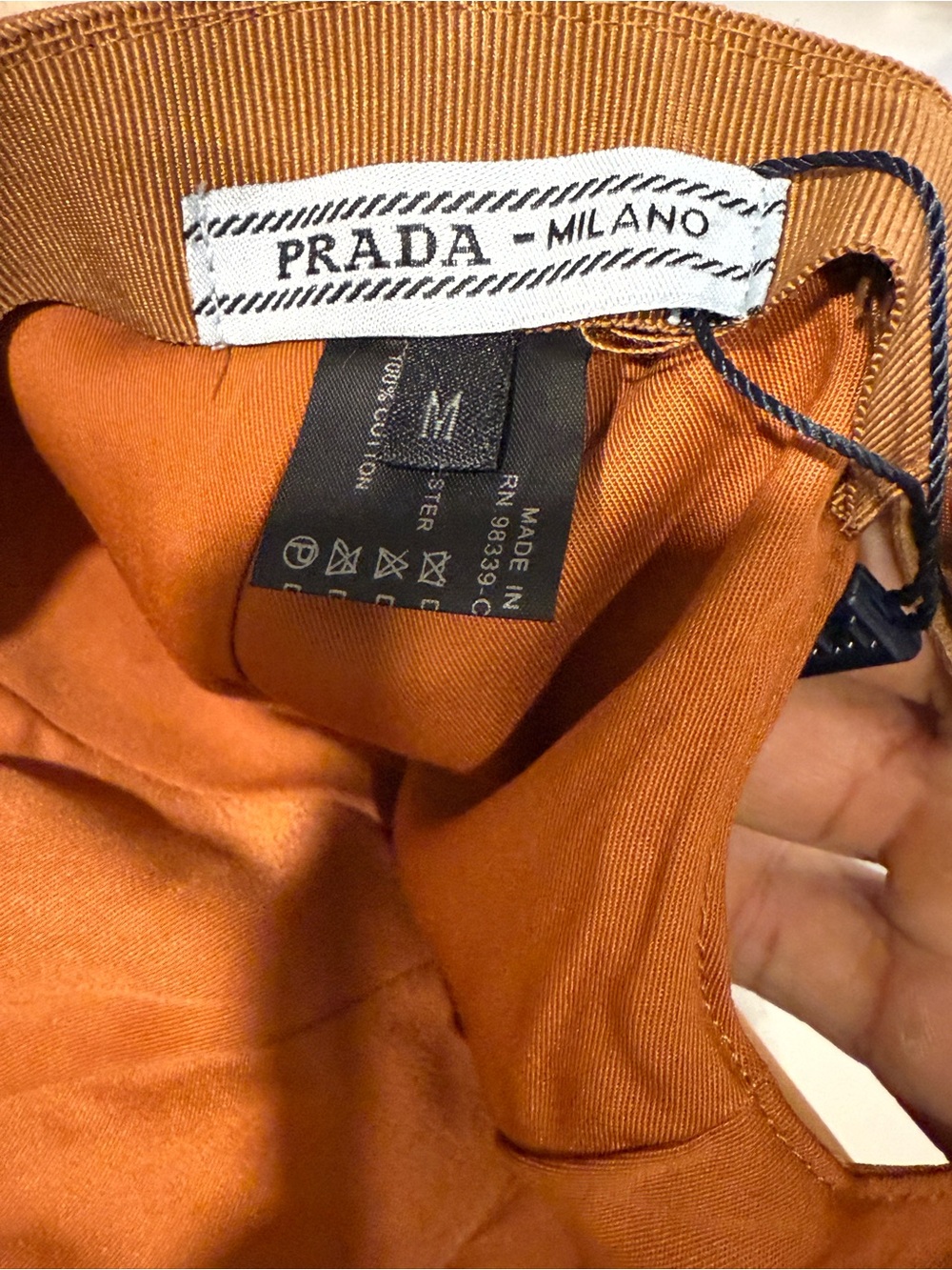 Prada Tan re Nylon Baseball Cap with Triangle Logo - Picture 5 of 7